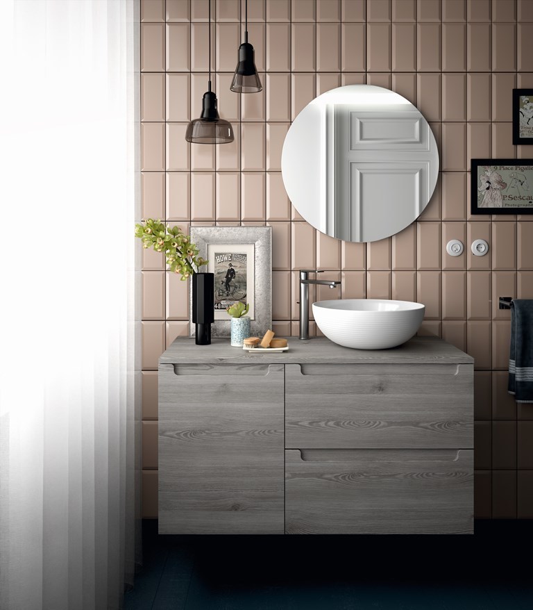 SALGAR Monterrey Aufsatzwaschtisch mit Unterschrank 100cm Kiefer-Bahia