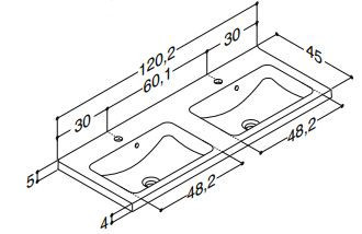 Doppelwaschtisch-Allegro-Dansani Waschtisch-doppel-Marmorguss-120cm-Allegro-Dansani-Masse