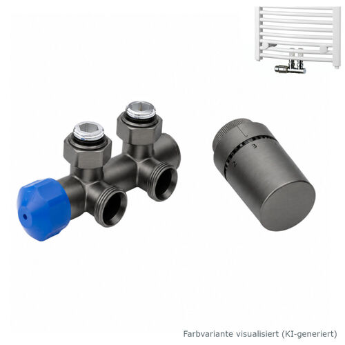 HSK Thermostatventil Mittelanschluss Wand Ventil-Set Eck
