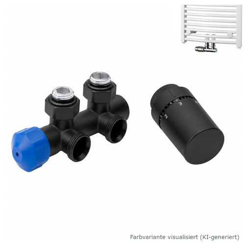 HSK Thermostatventil Mittelanschluss Wand Ventil-Set Eck