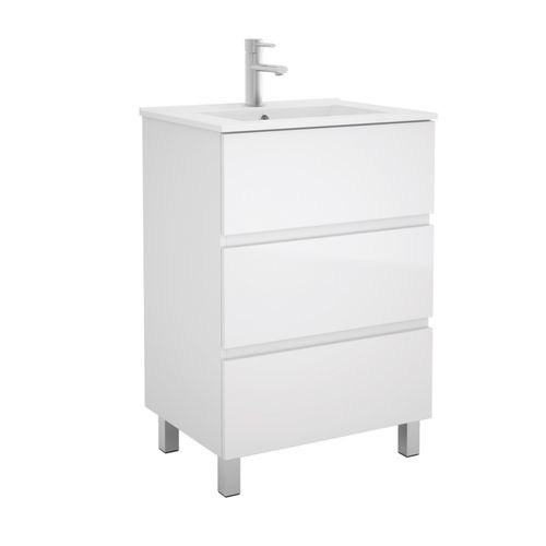 Salgar Fussion Line Waschtisch mit Unterschrank Weiß-Hochglanz 60cm