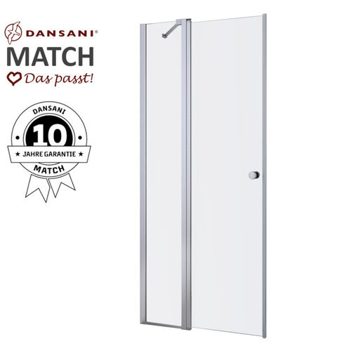 Drehtür mit Festteil und Anschlagsprofil für Nische 70-100cm Modell-C Match (DANSANI)