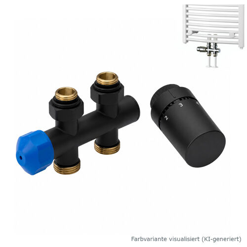 HSK-Anschluss-Set Mittelanschluss Boden Ventil-Set Durchgang, 3 Farben