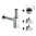 AVENARIUS Ablauf-Set aus Design-Siphon, 2 Eckventile und Click-Clack Ablaufgarnitur eckig