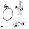 Avenarius Serie 200 Accessoire-Set bestehend aus Handutuchring, Seifenspender und Doppelglashalter