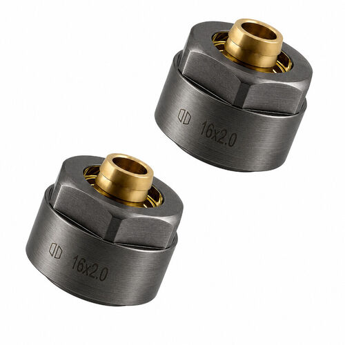 HSK Standard Klemmringverschraubung für PEX-Rohre 2 Stück, Gunmetal-gebürstet