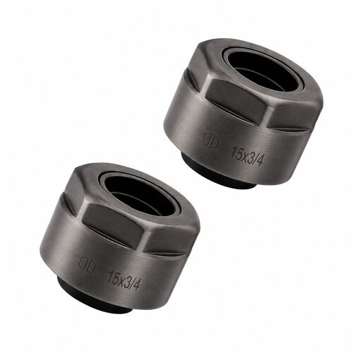HSK Standard Klemmringverschraubung, 2 Stück, Gunmetal-gebürstet