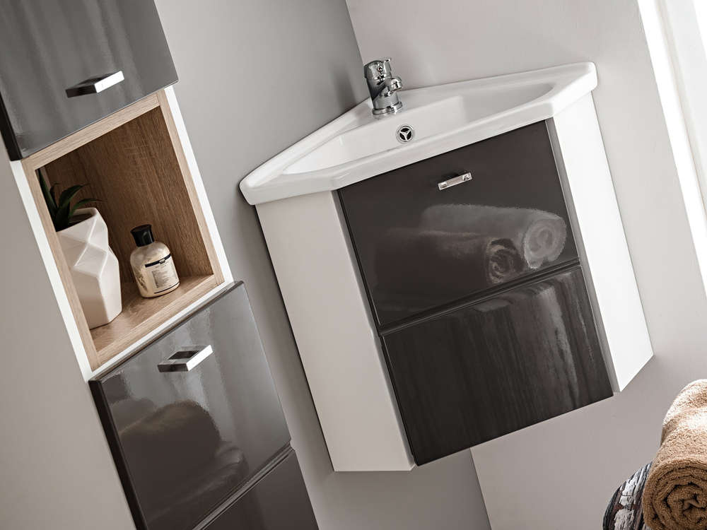 Eckwaschbecken 40x40 Mit Unterschrank