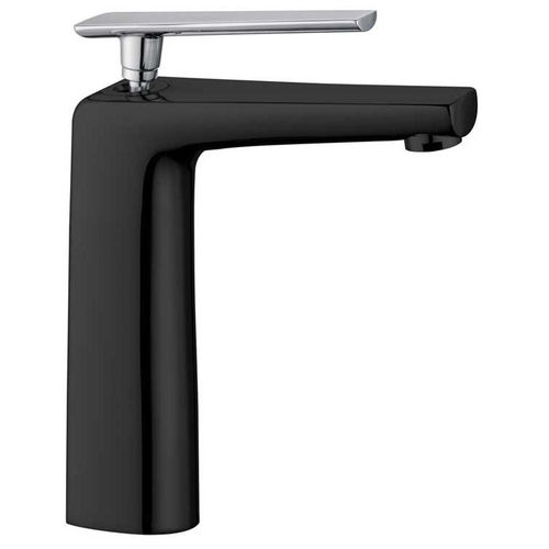 Novella, Waschtischarmatur, Wasserhahn, hohe Ausführung, Schwarz-matt/Chrom