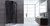 Viertelkreisdusche, schwarz, rahmenlos 100x100x210cm, 8mm Glas ESG, EasyClean