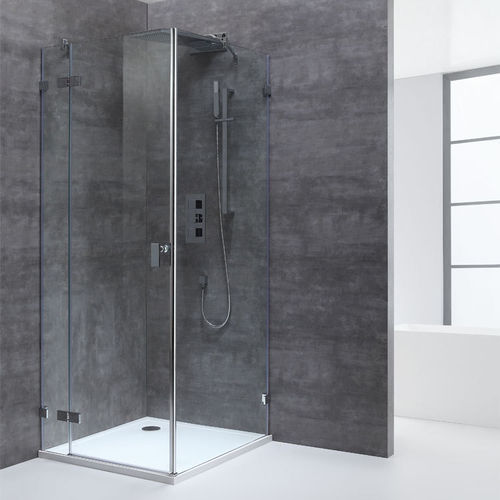 Eckdusche rahmenlos, 100x100cm, links, 8mm Glas, EasyClean