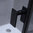 Eckdusche rahmenlos, schwarz, 90x90cm, links, 8mm Glas, EasyClean