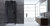 Eckdusche rahmenlos, schwarz, 100x100cm, links, 8mm Glas, EasyClean