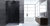 Eckdusche rahmenlos, schwarz, 120x90cm, links, 8mm Glas, EasyClean