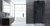 Eckdusche rahmenlos, schwarz, 90x90cm, rechts, 8mm Glas, EasyClean