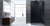 Eckdusche rahmenlos, schwarz, 150x90cm, rechts, 8mm Glas, EasyClean