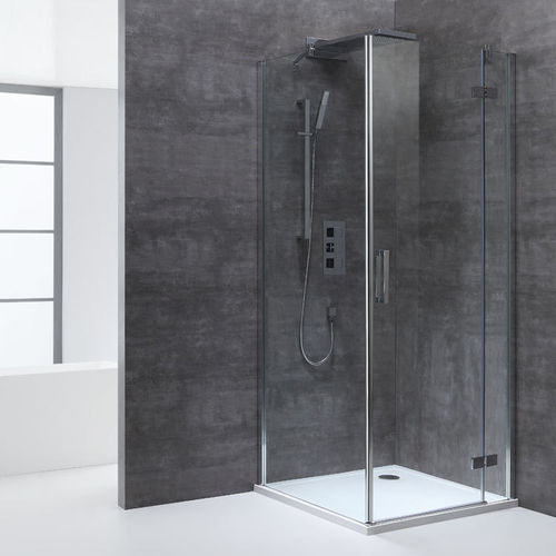 Eckdusche mit Rahmen, 90x90cm, rechts, 8mm Glas, EasyClean
