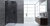 Eckdusche mit Rahmen, schwarz, 90x90cm, links, 8mm Glas, EasyClean