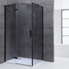 Eckdusche mit Rahmen, schwarz, 120x90cm, links, 8mm Glas, EasyClean