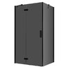 Eckdusche mit Rahmen, schwarz, 120x90cm, links, 8mm Glas, EasyClean