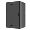 Eckdusche mit Rahmen, schwarz, 150x90cm, links, 8mm Glas, EasyClean