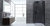 Eckdusche mit Rahmen, schwarz, 100x100cm, rechts, 8mm Glas, EasyClean