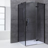 Eckdusche mit Rahmen, schwarz, 120x90cm, rechts, 8mm Glas, EasyClean
