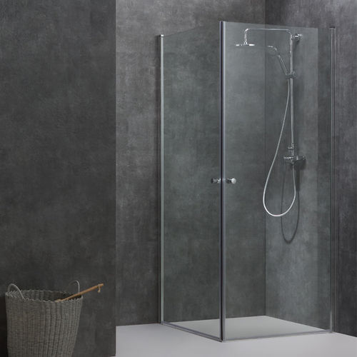 Eckdusche mit Rahmen, Eckeinstieg, 90x90cm, 8mm Glas, EasyClean