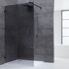 Walk In, Duschwand, schwarz, 90cm, 8mm Glas, rahmenlos, EasyClean