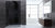 Walk In, Duschwand, schwarz, 90cm, 8mm Glas, rahmenlos, EasyClean