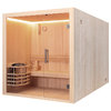 Sauna, Pinienholz  120x120cm, mit 6kW Saunaofen