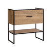 Novad Brooklin Waschtischunterschrank Industriedesign 80cm Eiche Schwarz