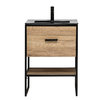 Novad Brooklin Waschtischunterschrank Industriedesign 60cm Eiche Schwarz