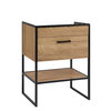 Novad Brooklin Waschtischunterschrank Industriedesign 60cm Eiche Schwarz