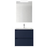 Santa Nova Set aus Waschtisch, Unterschrank und LED-Spiegel, 60cm, Blau Satin