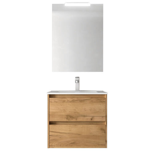 Santa Nova Set aus Waschtisch, Unterschrank und LED-Spiegel, 60-70cm, 10 Farbvarianten