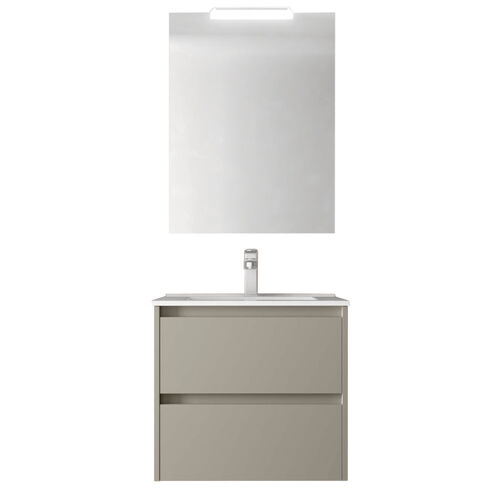 Santa Nova Set aus Waschtisch, Unterschrank und LED-Spiegel, 60-70cm, 10 Farbvarianten