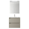 Santa Nova Set aus Waschtisch, Unterschrank und LED-Spiegel, 60cm, Grau Satin