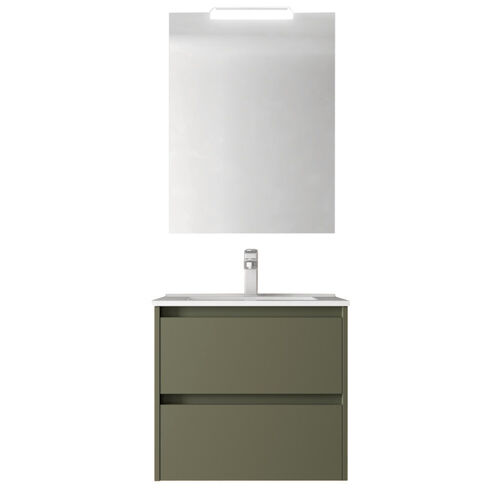 Santa Nova Set aus Waschtisch, Unterschrank und LED-Spiegel, 60-70cm, 10 Farbvarianten