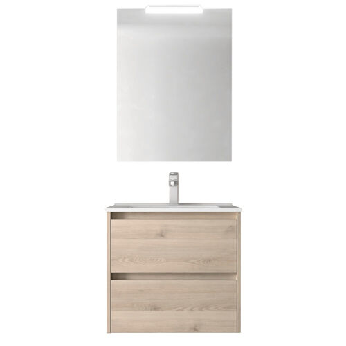Santa Nova Set aus Waschtisch, Unterschrank und LED-Spiegel, 60-70cm, 10 Farbvarianten