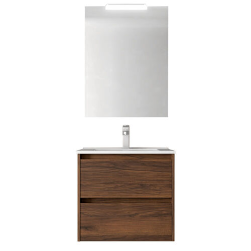 Santa Nova Set aus Waschtisch, Unterschrank und LED-Spiegel, 60-70cm, 10 Farbvarianten
