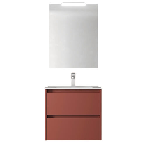 Santa Nova Set aus Waschtisch, Unterschrank und LED-Spiegel, 60-70cm, 10 Farbvarianten