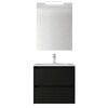 Santa Nova Set aus Waschtisch, Unterschrank und LED-Spiegel, 60cm, Schwarz Satin