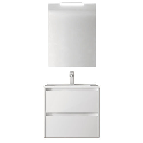 Santa Nova Set aus Waschtisch, Unterschrank und LED-Spiegel, 60-70cm, 10 Farbvarianten
