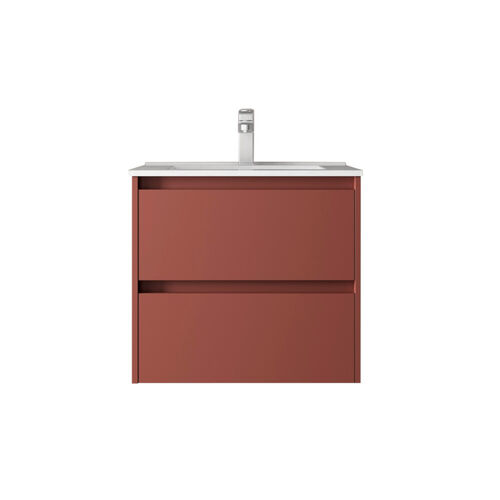 Santa Nova Waschtisch mit Unterschrank 60cm, Rot Satin