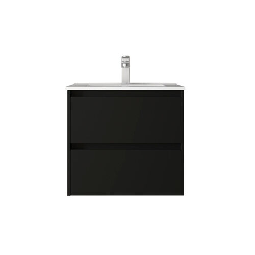Santa Nova Waschtisch mit Unterschrank 70cm, Schwarz Satin
