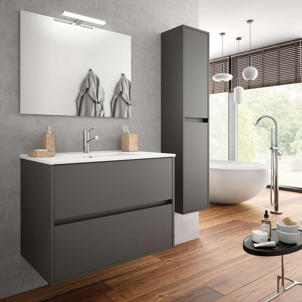 Salgar Eco Noja Komplett Set Waschplatz und Spiegel 80-90cm - Bad-Elegant