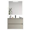 Santa Nova Set aus Waschtisch, Unterschrank und LED-Spiegel, 80cm, Grau Satin