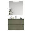 Santa Nova Set aus Waschtisch, Unterschrank und LED-Spiegel, 80cm, Grün Satin