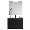 Santa Nova Set aus Waschtisch, Unterschrank und LED-Spiegel, 80cm, Schwarz Satin